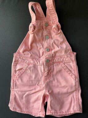 GAP Pink Denim Short Overalls for Kids